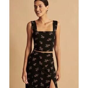 Abercrombie & Fitch Floral Midi Skirt Crop Top Set Medium/Small